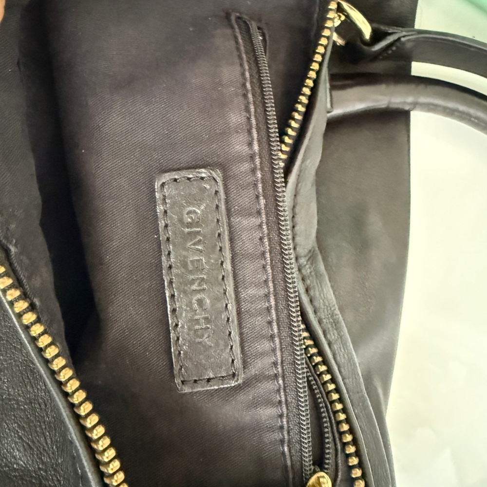 Givenchy Black Aged Leather Pandora Large Satchel Handbag Gold HW - Picture 5 of 16